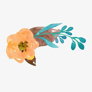 唯美水彩花朵素材免抠