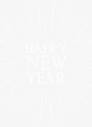 新年快乐英文字体放射效果免抠