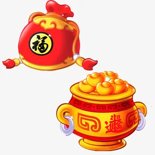 中国喜庆福袋金宝免抠