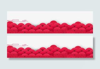 红色祥云装饰免抠