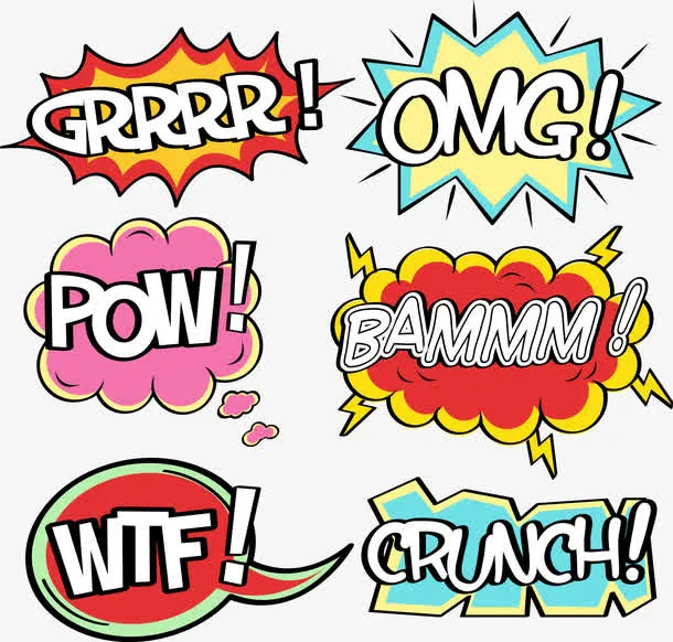 漫画爆炸云对话框免抠