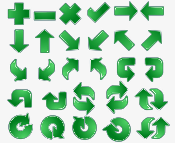 绿色图标元素免抠