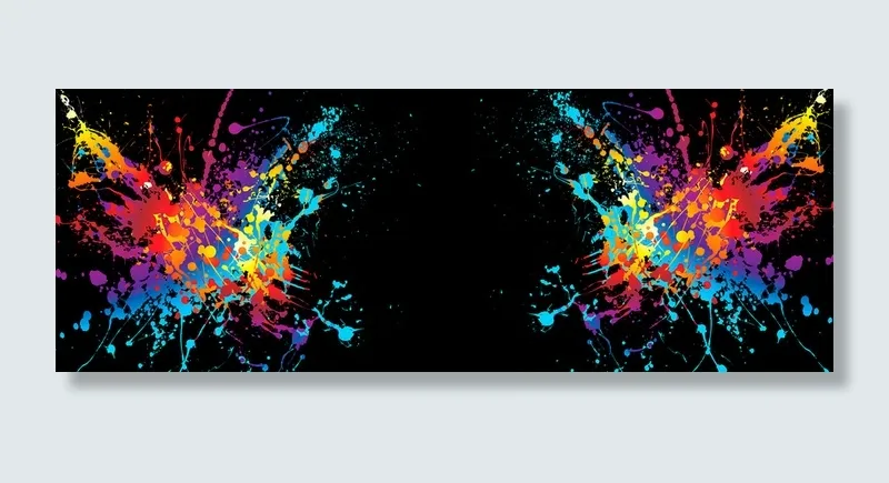 彩色黑底喷墨背景图高清