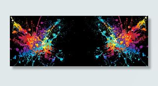 彩色黑底喷墨背景图高清