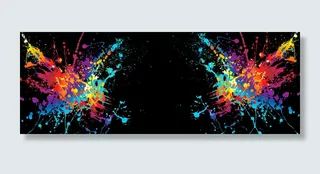 彩色黑底喷墨背景图高清