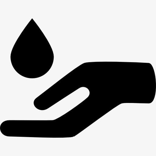 精油滴在水疗按摩落在张开的手图标免抠