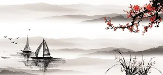 淘宝中国风黑色海报背景高清