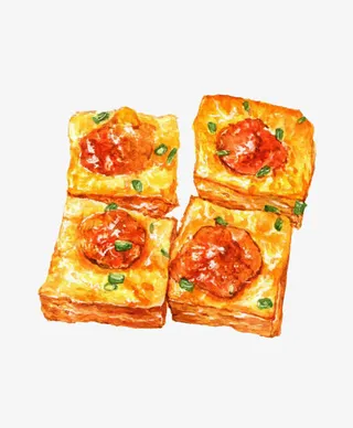 手绘小吃臭豆腐免抠