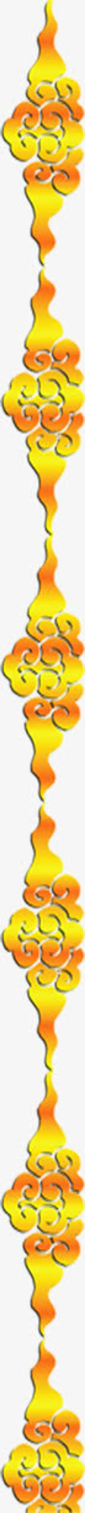 黄色大气花纹中式免抠