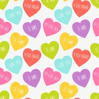 彩色爱心底纹背景