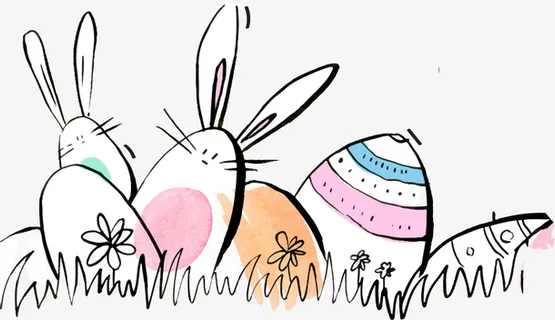 复活节手绘各式彩蛋免抠