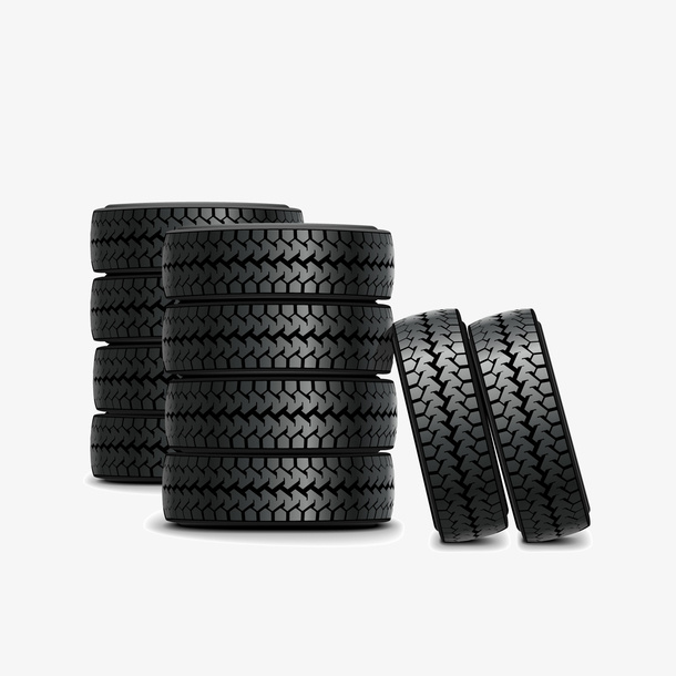 黑色汽车轮胎矢量图免抠