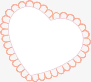 心形花边边框免抠