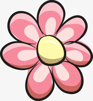 粉色卡通花朵免抠