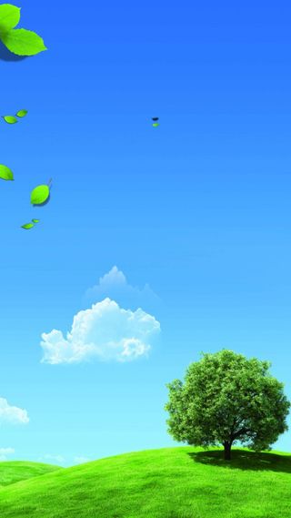 简洁草地上的树木H5背景元素高清