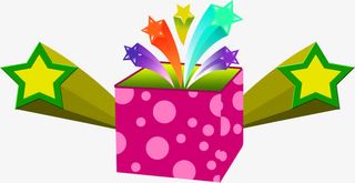 粉色波点礼盒惊喜设计免抠