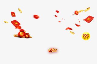 漂浮的红包和金币免抠