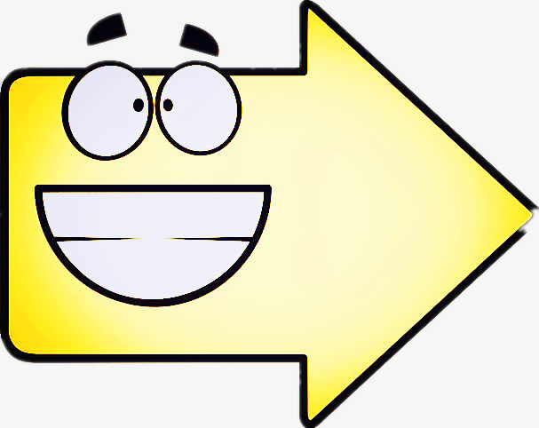 可爱卡通黄色箭头指示免抠