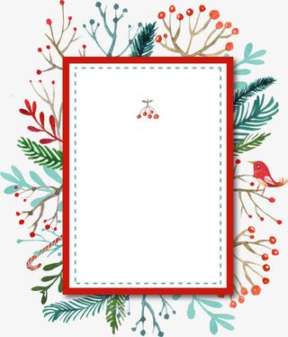 彩色水彩植物标签免抠