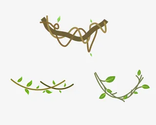 绿色树枝枝头免抠