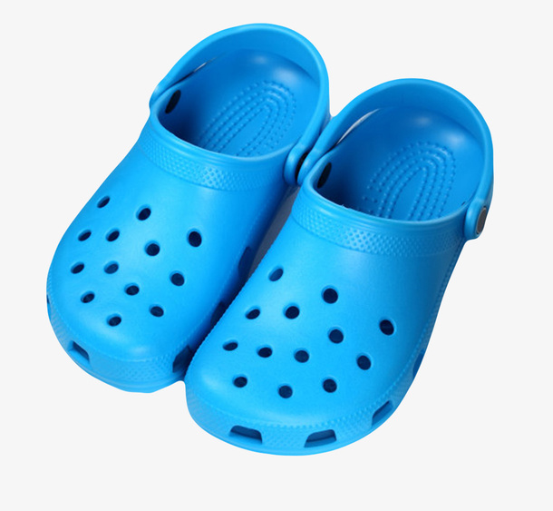 蓝色洞洞鞋不易吸水的海边沙滩鞋免抠