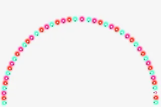 彩色灯泡拱形效果元素免抠