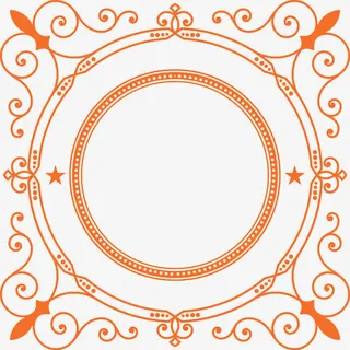 卡通手绘花纹边框圆环免抠