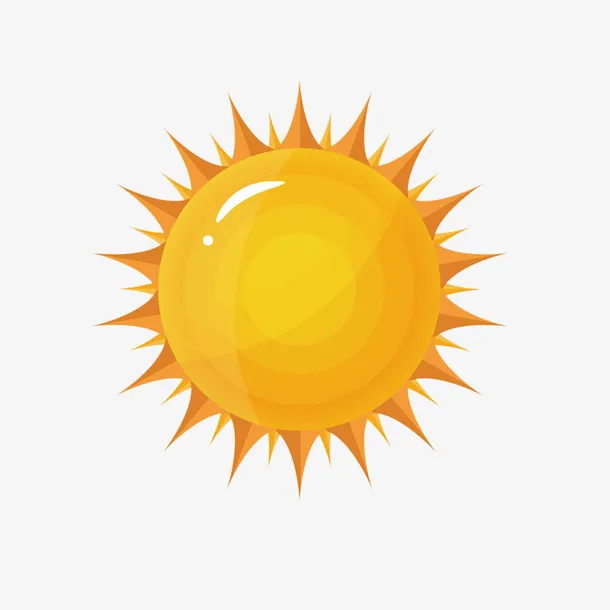 太阳  踏青  手绘  素材免抠