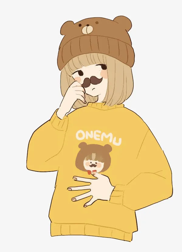 唯美手绘人物插画免抠