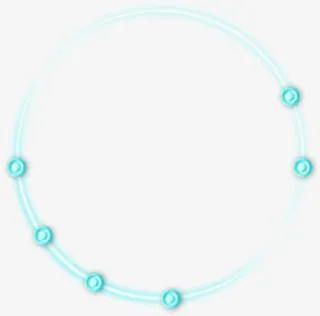 蓝色亮光串珠圆点免抠