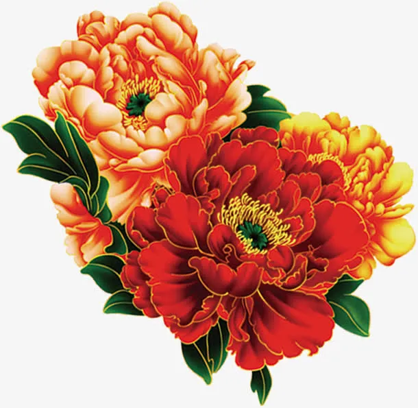 中秋节彩色九月菊免抠