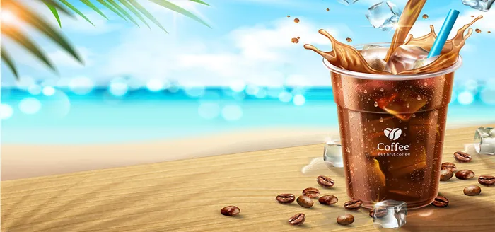 时尚清新夏季酷饮冰咖啡banner高清