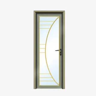 现代简约玻璃平开门免抠