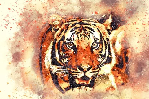 插画抽象老虎高清 插画抽象老虎高清