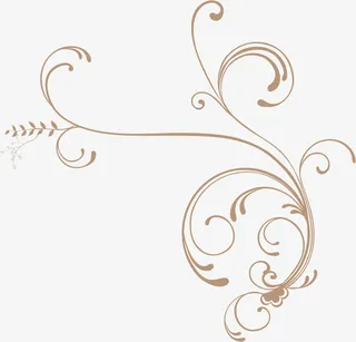 金色水墨欧式花纹免抠