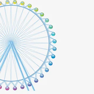 蓝色卡通摩天轮背景