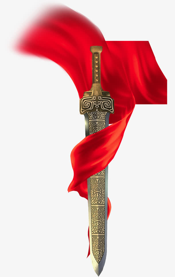 丝绸宝剑装饰免抠