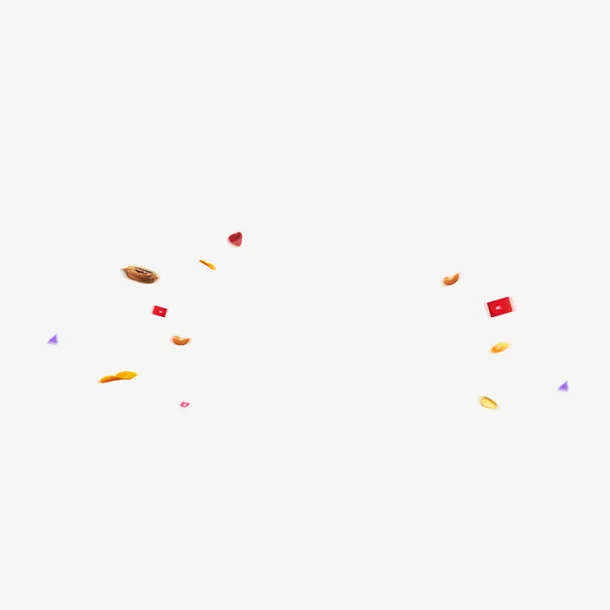 坚果红包几何体漂浮免抠