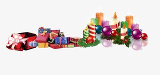 一堆节日礼物免抠
