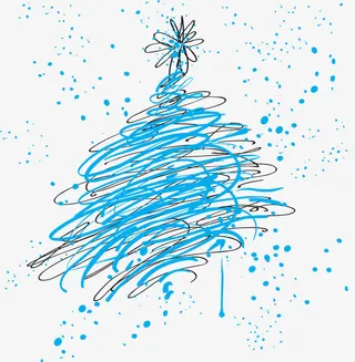 矢量暴风雪树免抠