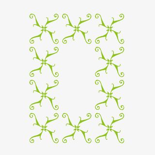 矢量绿色十字花边框竖框免抠