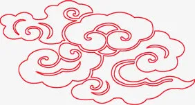 红色祥云淘宝元旦素材免抠