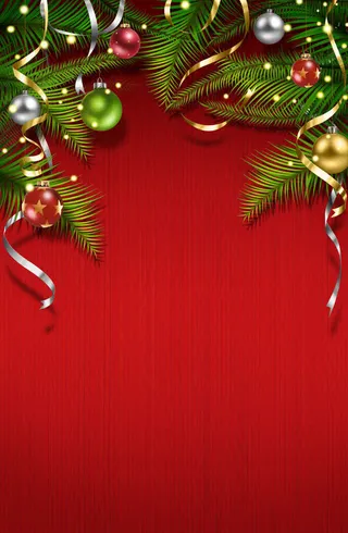 圣诞球与背景底纹