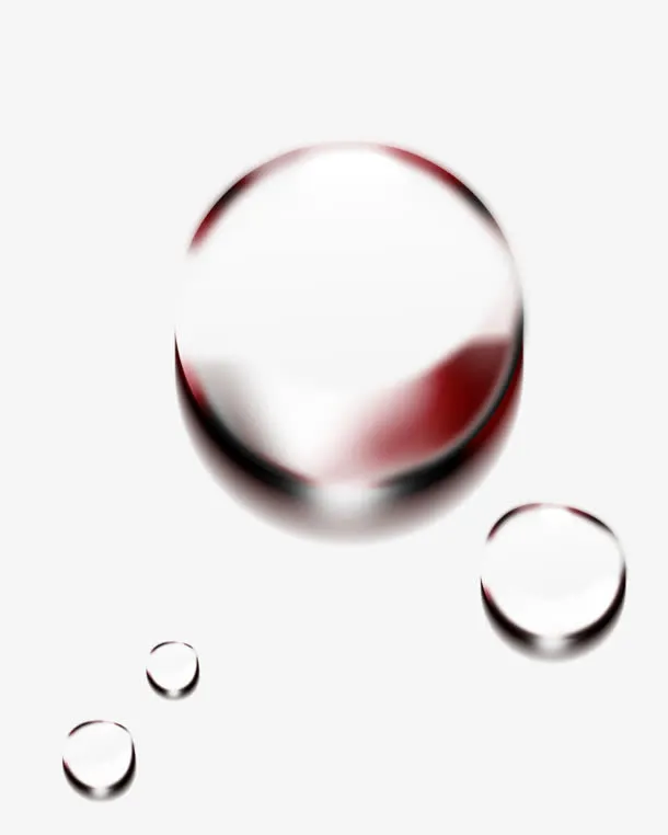 红色水滴漂浮免抠