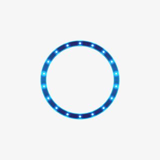 蓝色圆圈霓虹框灯免抠