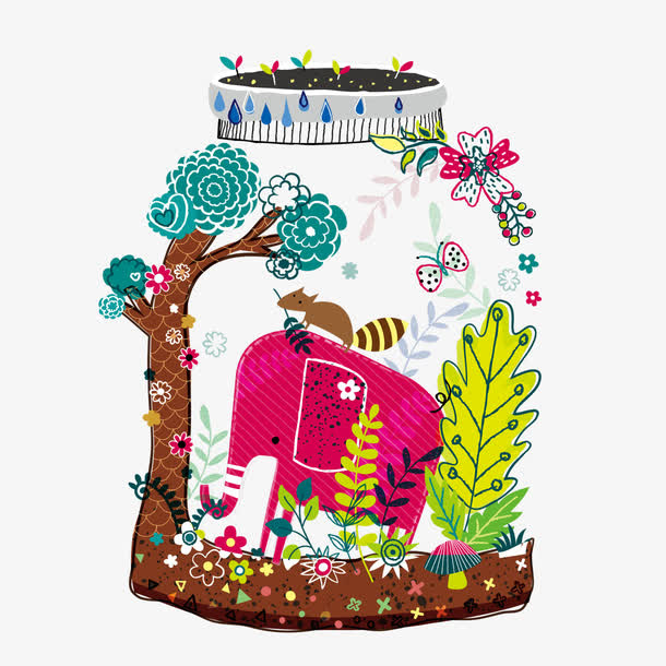 矢量装饰大象免抠