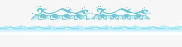 蓝色卡通水纹免抠