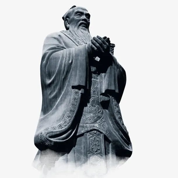 孔子雕塑装饰免抠