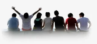 坐着的人物背影免抠装饰其他装饰图案元素