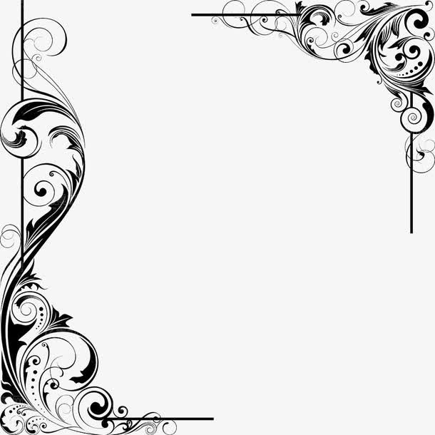 黑色边框花纹免抠